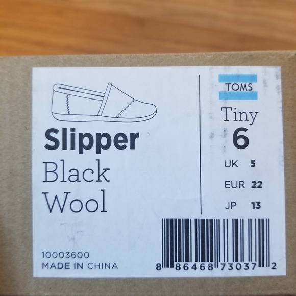 TOMS Slipper Black Wool - Picture 2 of 2